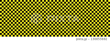 Seamless yellow and black checkerboard geometric pattern for floor tiles and bold graphic design 130055692