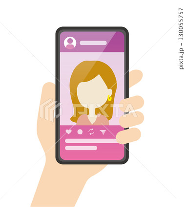 スマホを持つ手 SNS スマホを持つ手 SNS 130055757