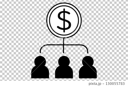 金融科技圖標，用於貸款和籌款圖像，黑色和白色 130055783