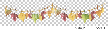 Watercolor Autumn Leaf Garland. Thanksgiving Decoration, Fall Bunting, Cozy Harvest Ornament. Vintage Leaf String Decor. 130055901