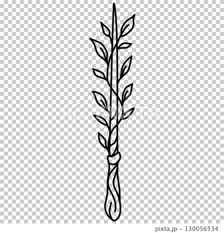 Hand drawn magic wand illustrations with sparkles stars and shooting swirls in whimsical doodle style perfect for halloween spell themes journaling scrapbooking stickers party decor and crafts 130056534