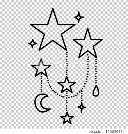 Magical star collection with hand drawn celestial elements shining moon twinkle decorative night sky shapes for scrapbooking stickers invitations journaling and creative craft projects 130056554