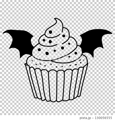 Cute hand drawn cupcake bat illustrations with kawaii halloween doodle dessert designs for journaling scrapbooking stickers party invitations decorations and spooky crafts Cute hand drawn cupcake bat illustrations with kawaii halloween doodle dessert designs for journaling scrapbooking stickers party invitations decorations and spooky crafts 130056555