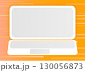 パソコンとオレンジ色の背景　IT　PC ビジネス 130056873
