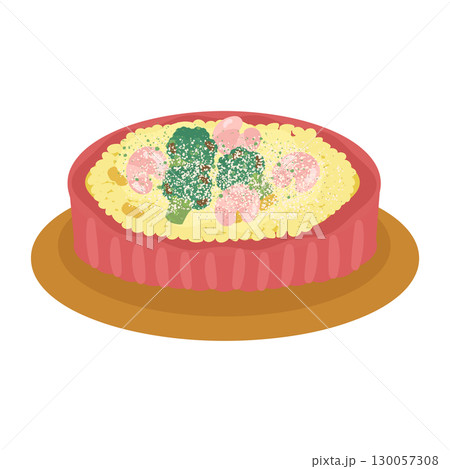 お皿に乗ったドリア　イラスト 130057308