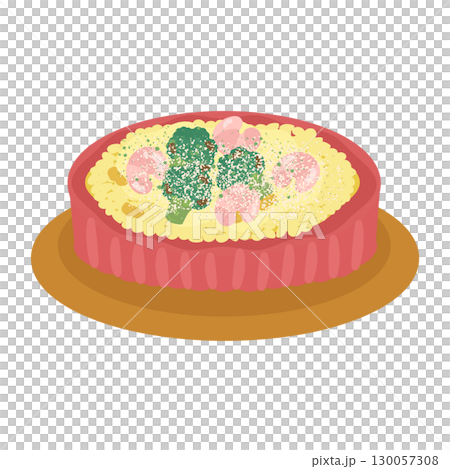 お皿に乗ったドリア　イラスト 130057308