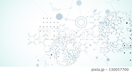 Abstract biotechnology innovation background.  Hexagons theme. Vector 130057700