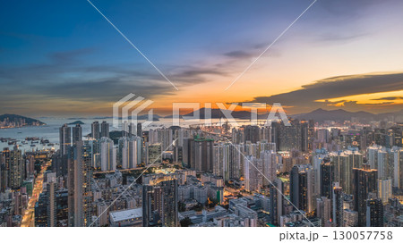 Aug 22 2025 Bustling Cheung Sha Wan Street in Kowloon Hong Kong 130057758
