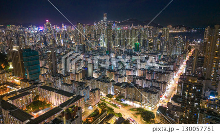 Aug 22 2025 Night View of Sham Shui Po District Hong Kong Aug 22 2025 Night View of Sham Shui Po District Hong Kong 130057781