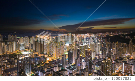 Aug 22 2025 Cheung Sha Wan Night Skyline with City Lights 130057823