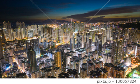 Aug 22 2025 Cheung Sha Wan Night Skyline with City Lights 130057824