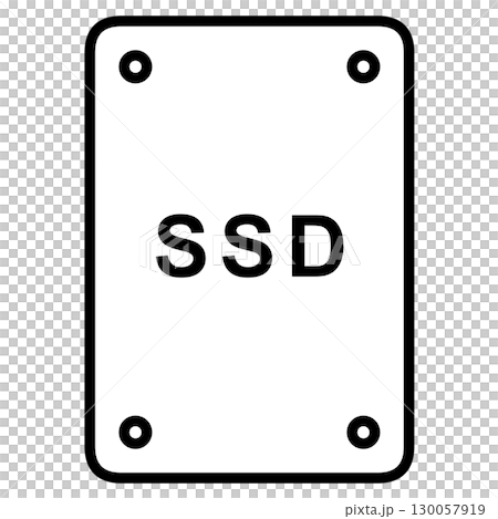 SSDの線画イラスト　ストレージデバイス アイコン 130057919