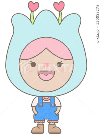 Cute garden little fairy light blue tulip girl Cute garden little fairy light blue tulip girl 130058278