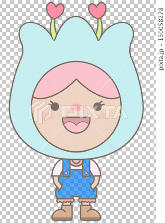 Cute garden little fairy light blue tulip girl Cute garden little fairy light blue tulip girl 130058278