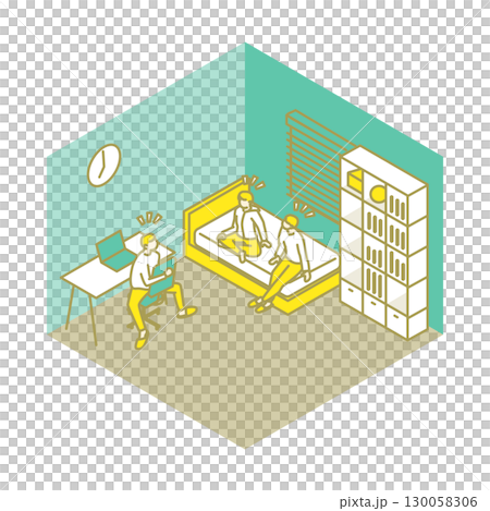 Fun dormitory life illustrations 130058306