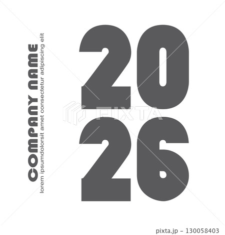 Modern minimal cover background with 2026 numbers in black lines isolated on white background. Graphic design vector illustration for Happy New Year Banner Greeting Card Annual Report Poster Event Ad Modern minimal cover background with 2026 numbers in black lines isolated on white background. Graphic design vector illustration for Happy New Year Banner Greeting Card Annual Report Poster Event Ad 130058403