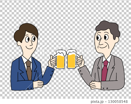 老闆及下屬用生啤酒敬酒 老闆及下屬用生啤酒敬酒 130058548