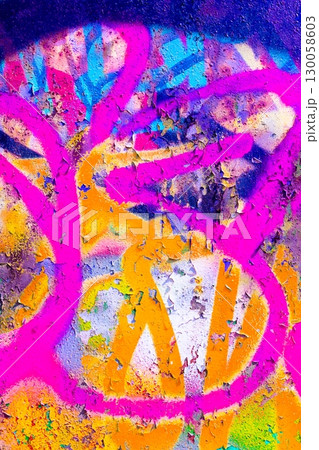 Vibrant Graffiti Texture in Neon Pink, Orange, Purple for 80s Urban Aesthetic Vibrant Graffiti Texture in Neon Pink, Orange, Purple for 80s Urban Aesthetic 130058603