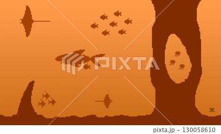 ドット絵背景 海底 （夕） 130058610