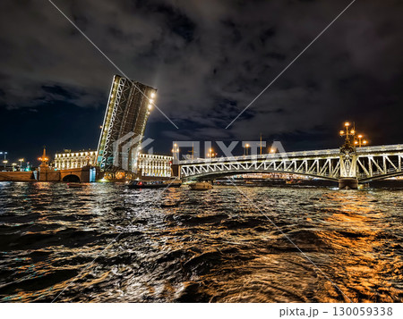 Open Troitsky (Trinity) bridge night, Saint Petersburg, Russia Open Troitsky (Trinity) bridge night, Saint Petersburg, Russia 130059338