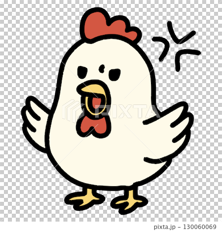 興奮して翼を広げて怒るニワトリ 興奮して翼を広げて怒るニワトリ 130060069