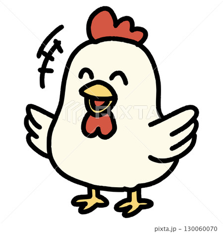 最高の笑顔で喜ぶニワトリ 最高の笑顔で喜ぶニワトリ 130060070