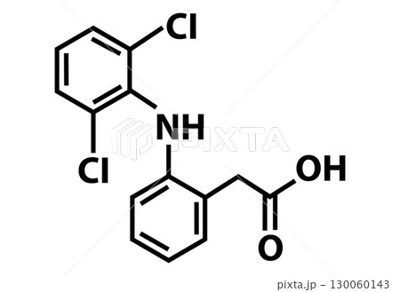 Ectoine picolinate molecular chemical formula icon. Ectoine infographics sign. Diclofenac molecular skeletal chemical formula symbol. Ectoine picolinate molecular chemical formula icon. Ectoine infographics sign. Diclofenac molecular skeletal chemical formula symbol. 130060143