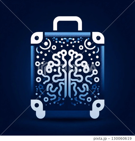 A neumorphic suitcase icon, AI generated image 130060619