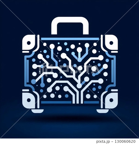 A neumorphic suitcase icon, AI generated image 130060620