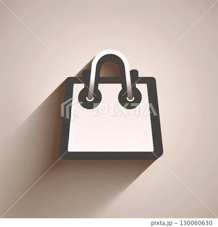 A neumorphic shopping bag icon, AI generated image 130060630