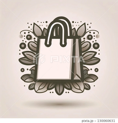 A neumorphic shopping bag icon, AI generated image 130060631
