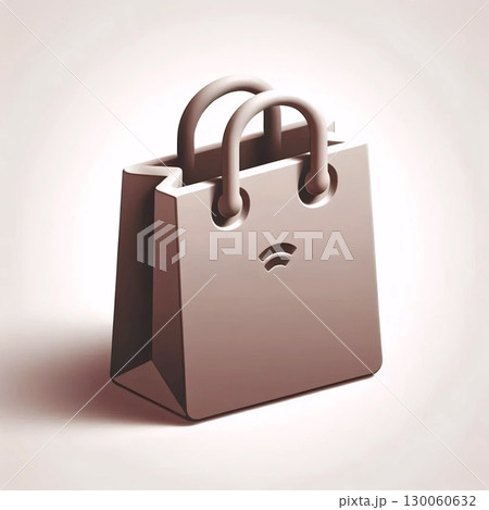 A neumorphic shopping bag icon, AI generated image 130060632
