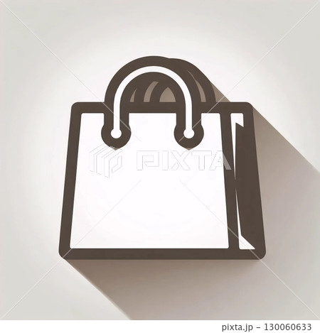 A neumorphic shopping bag icon, AI generated image 130060633