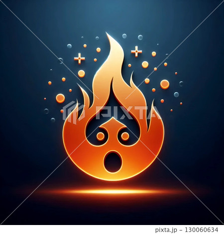 A neumorphic fire icon, AI generated image 130060634