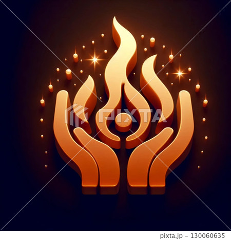 A neumorphic fire icon, AI generated image 130060635