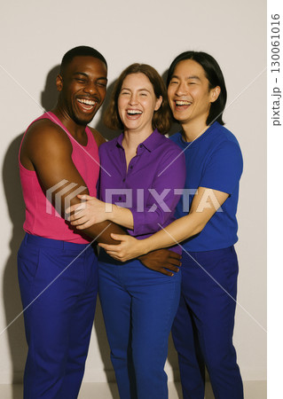 smiling friends in bisexual colors, generative AI 130061016