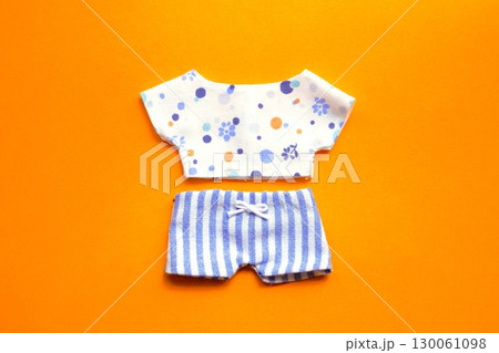 ぬい服　水玉シャツとストライプパンツ 130061098