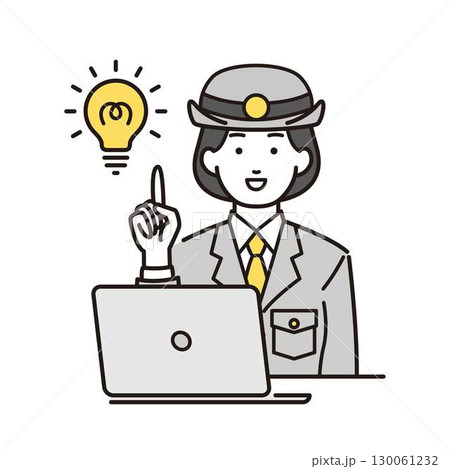 ひらめきの警察官イラスト 130061232