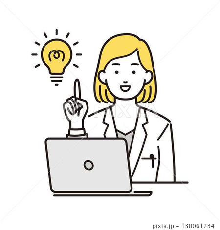 ひらめきの女医イラスト 130061234