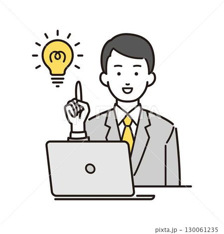 ひらめきのビジネスマンイラスト 130061235