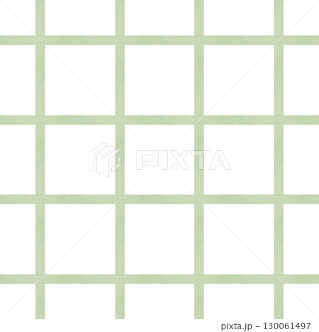 Green stripes seamless pattern watercolor. Hand drawn isolated lines illustration. Pastel clipart with delicate texture and gentle brush strokes for textile, wrapping paper, wallpaper. 130061497