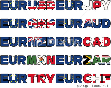 ユーロクロス 通貨コードペア イラスト ユーロクロス 通貨コードペア イラスト 130061691
