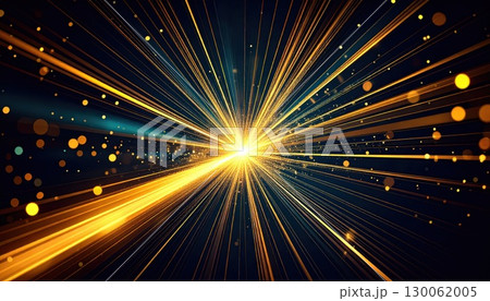 《AI画像》拡散する青と黄色の光 130062005