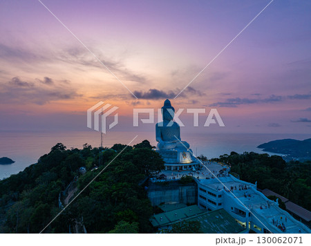 aerial view of sweet sky at Phuket big Buddha. 130062071
