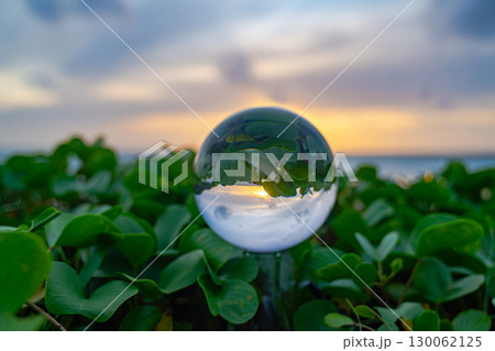 view of sweet sunset on the beach inside crystal ball 130062125