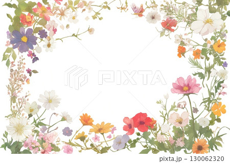 華やかな花のフレーム 華やかな花のフレーム 130062320