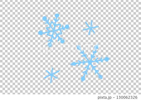 クリスマスやホリデー装飾向けの手描き風雪の結晶クリップアート 130062326