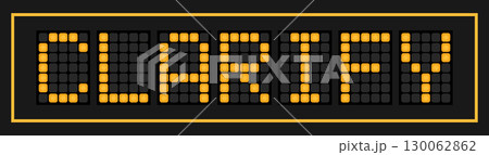 Orange color led banner in word clarify on black background 130062862
