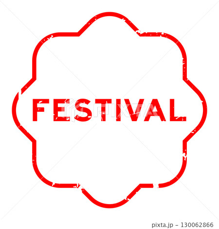 Grunge red festival word rubber seal stamp on white background 130062866