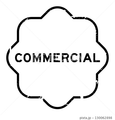 Grunge black commercial word rubber seal stamp on white background Grunge black commercial word rubber seal stamp on white background 130062898